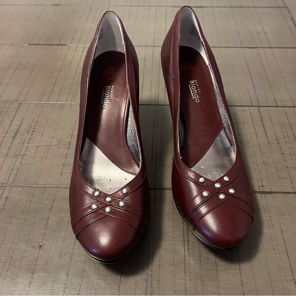 Blondo Canada leather burgundy Aquaprotect Leather Pumps  Womens Size US 8.5 - Picture 3 of 13